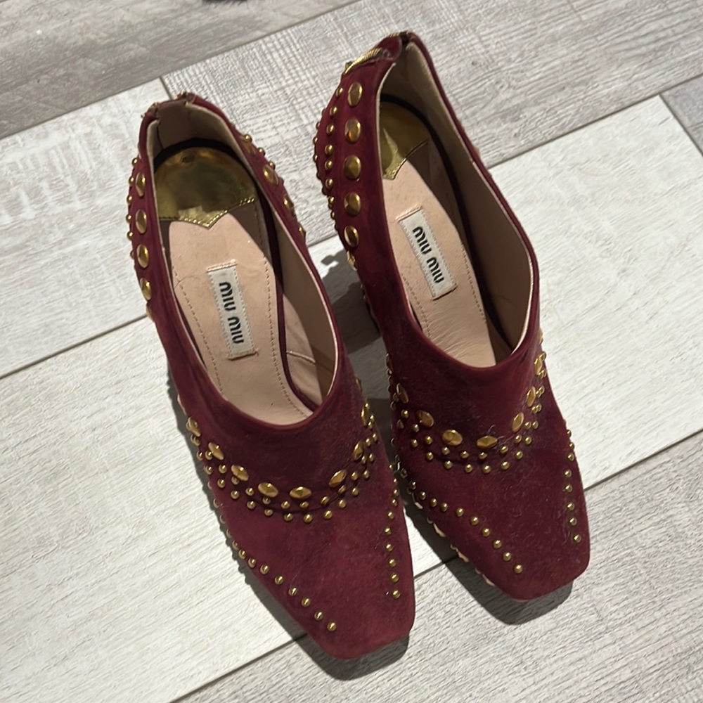miu miu studded booties